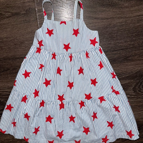 Carter's Other - Carter's Blue and White Striped Toddler Dress with Red Stars
